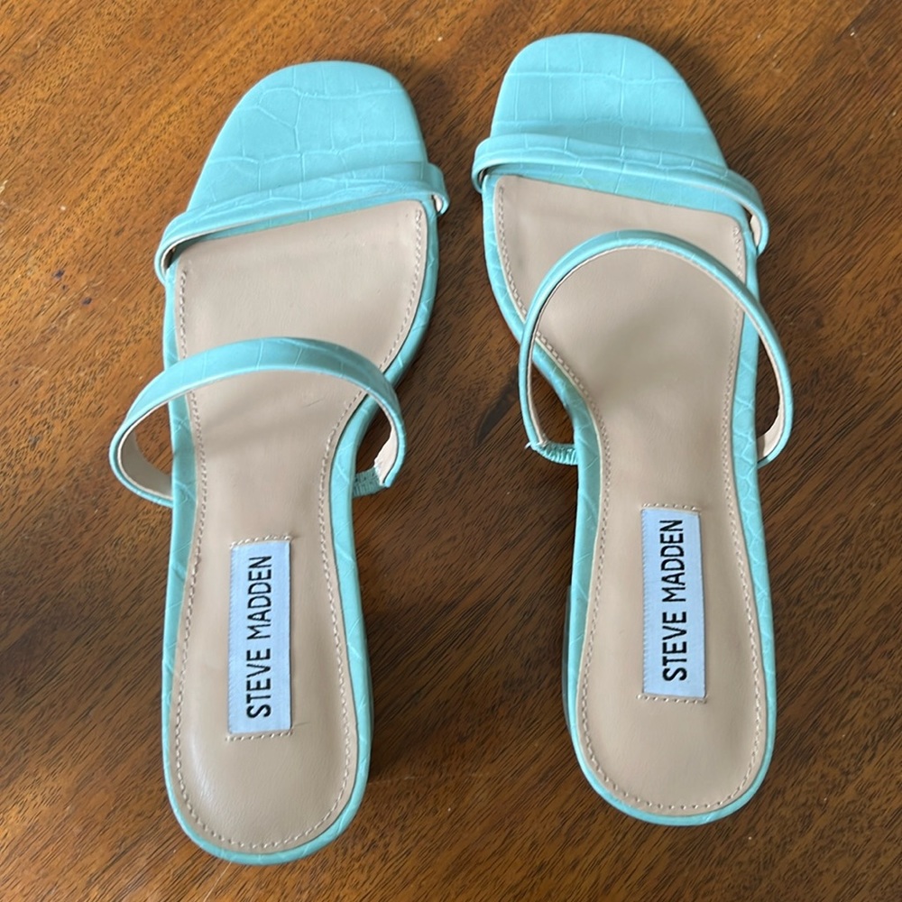 Steve Madden 8.5 mint green block heels